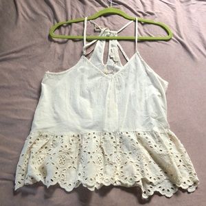 NWT Cream babydoll tank top